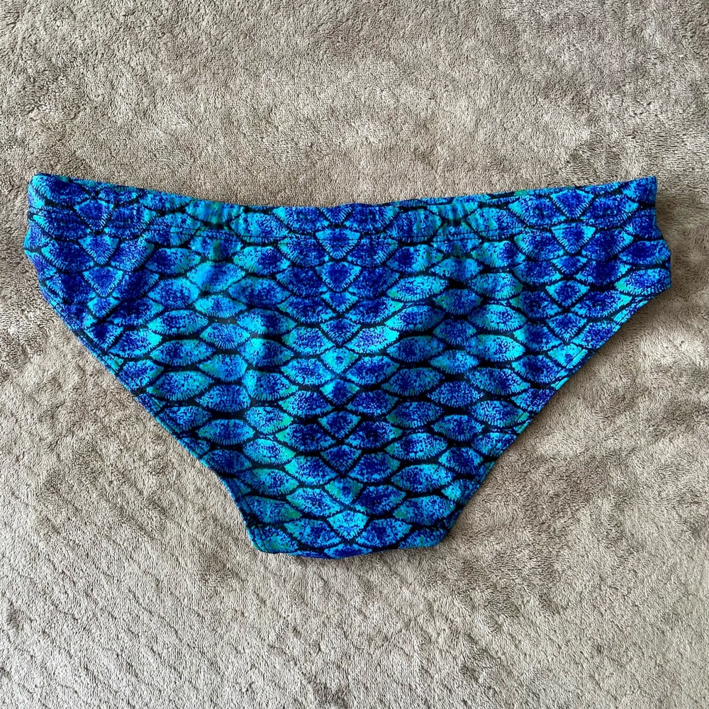 Blue Patterned Men's Swim Trunks - Picture 4 of 7